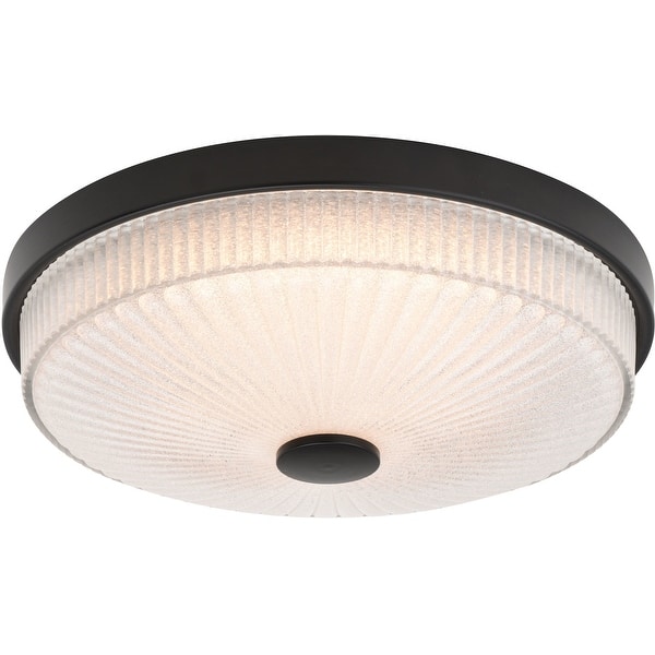 slide 2 of 11, Vaxcel Lighting C0324 Preston 13" Wide LED Flush Mount Drum Ceiling Matte Black