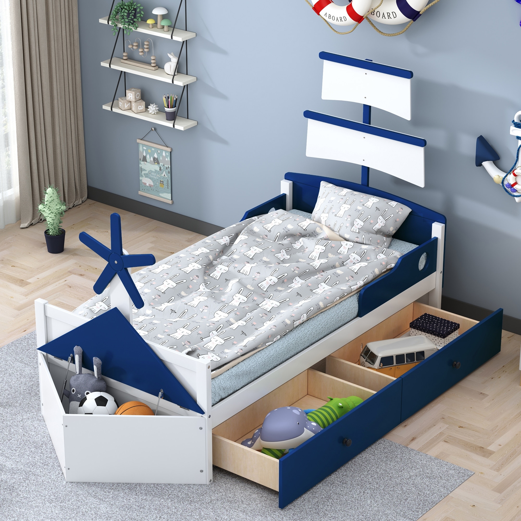 Boat shaped on sale toy box