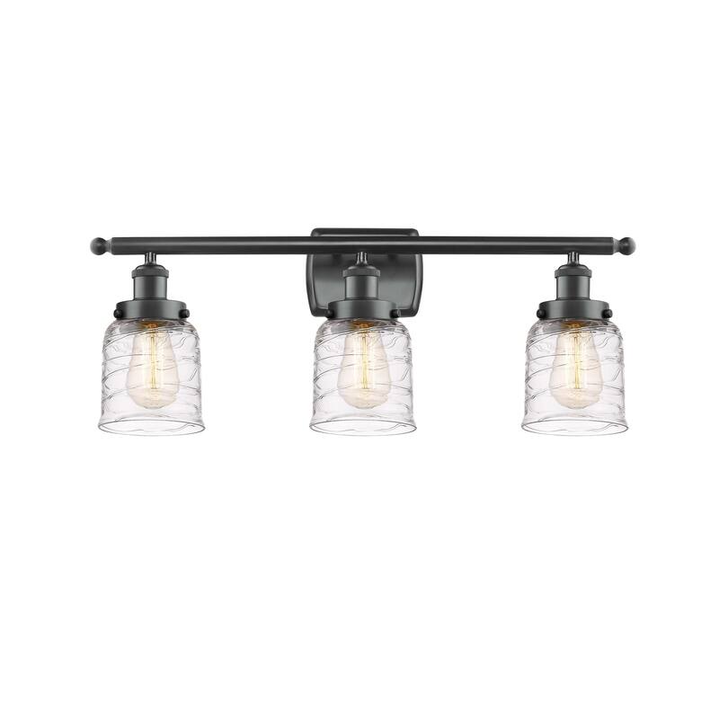 Innovations Lighting Ballston Urban Bell - 3 Light 26" Bath Vanity Light - Deco Swirl/Matte Black