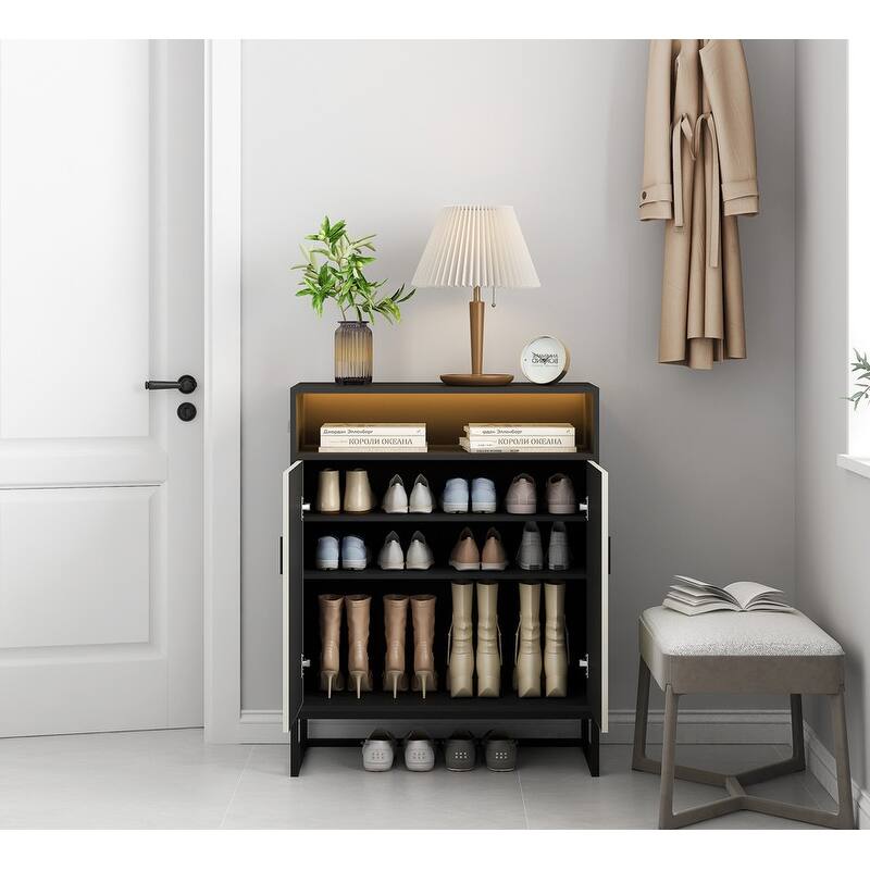 Entryway Shoe Storage Cabinet with 5-Tier Storage Space,Modern Shoe Organizer with Open Shelves