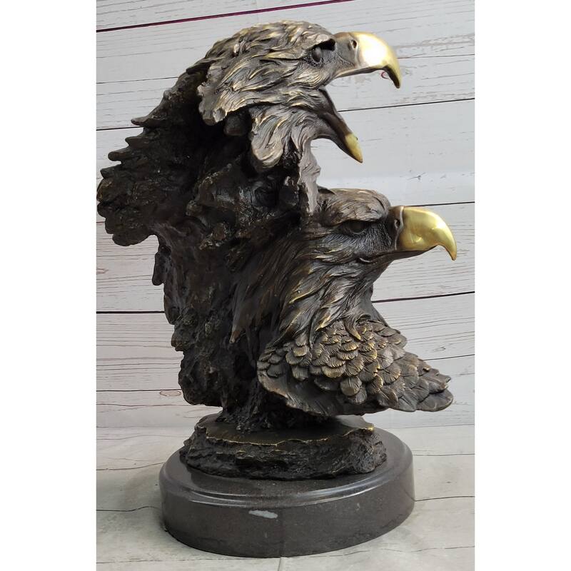 Hand Made Original Miguel Lopez Milo Double Eagle Bronze Sculpture Statue Gift