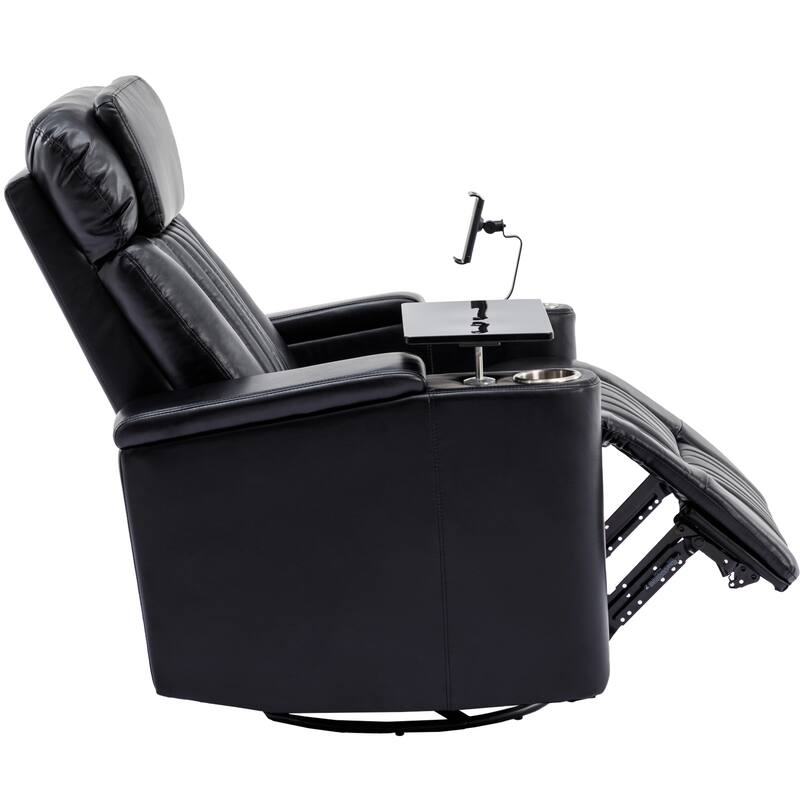 270° Power Swivel Lift Recliner Chair with Cell Phone Stand & Cup Holders, Swivel Tray Table, Lazy Boy Sofa Chair for Home