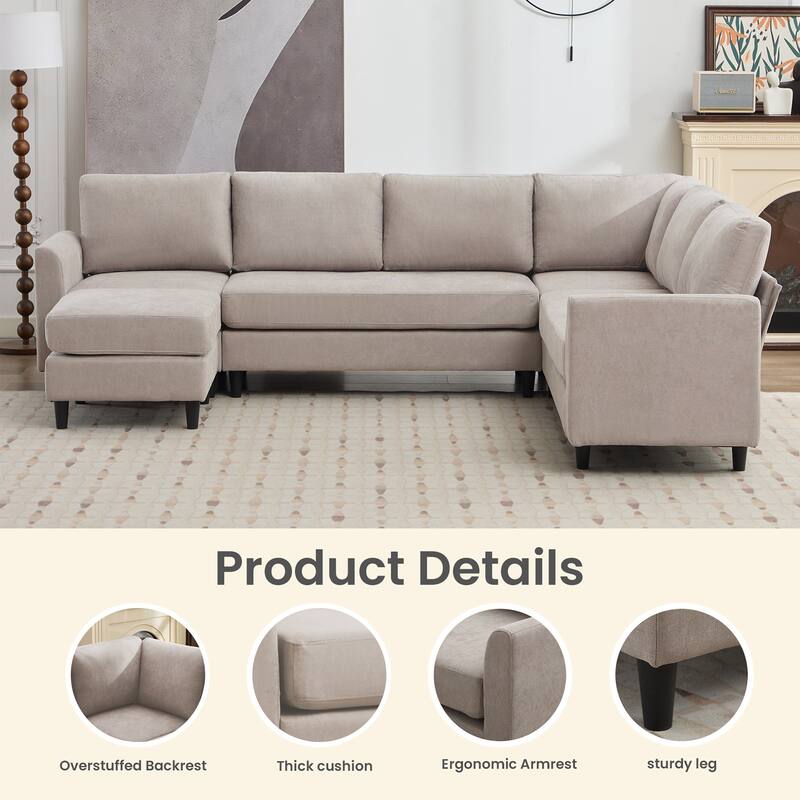 Snow Velvet Sectional Sofa