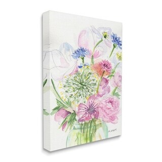 Stupell Assorted Spring Floral Bouquet in Canning Jar Canvas Wall Art ...