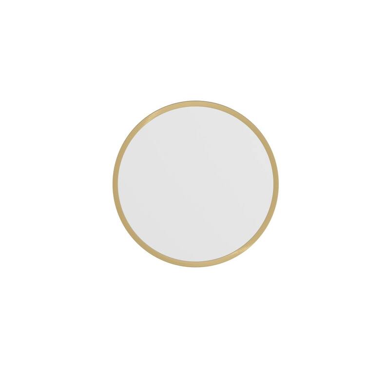 Wall Mount Shatterproof Round Accent Wall Mirror with Metal Frame
