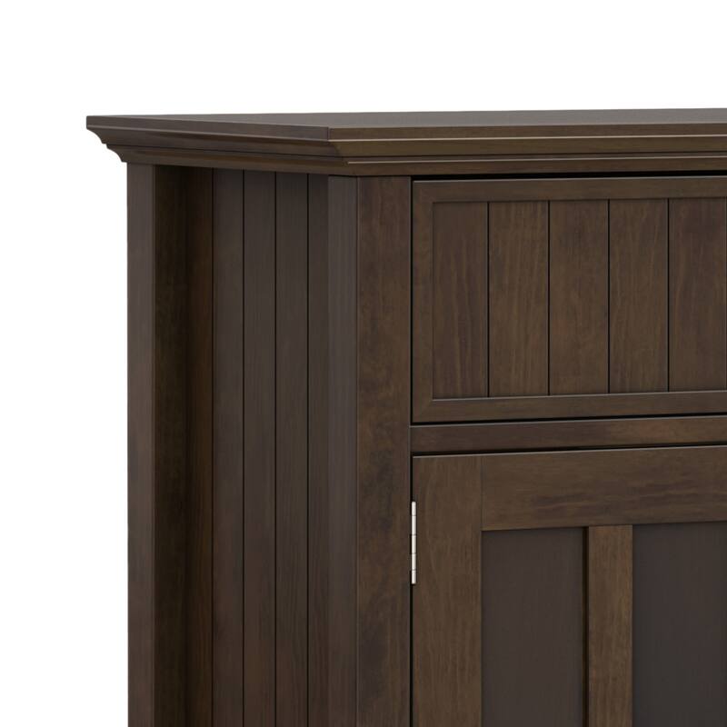 WYNDENHALL Normandy SOLID WOOD 60 inch Wide Rectangle Transitional Large Sideboard Buffet in Brunette Brown