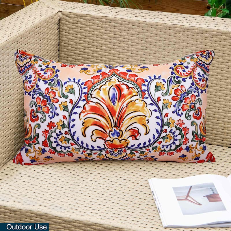 Premium Indoor/Outdoor Throw Pillows with Inserts for Patio Furniture, Chairs, and Indoor Décor |18''X18'' | 12''X20''