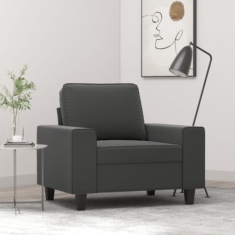 vidaXL Sofa Chair Accent Upholstered Chair for Living Room Microfiber Fabric - 37" x 30.3" x 31.5" - Dark gray