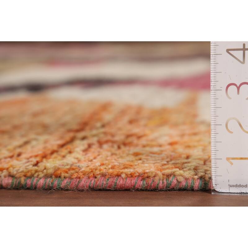 Abstract Plush Moroccan Oriental Area Rug Hand-Knotted Wool Carpet - 8'0" x 10'8"