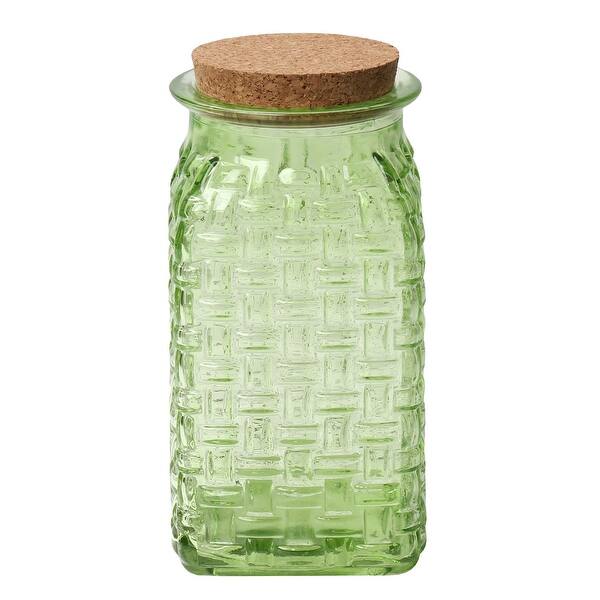 Shop Set Of 3 Glass Basketweave Vase Set Yellow Green Blue