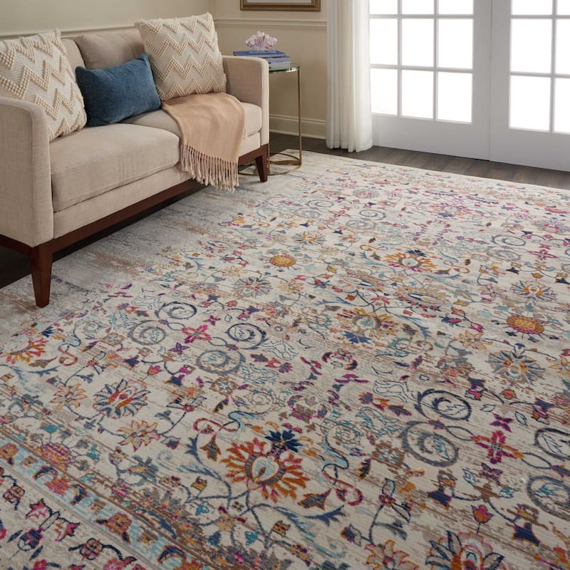 Nourison Vintage Kashan Distressed Medallion Area Rug