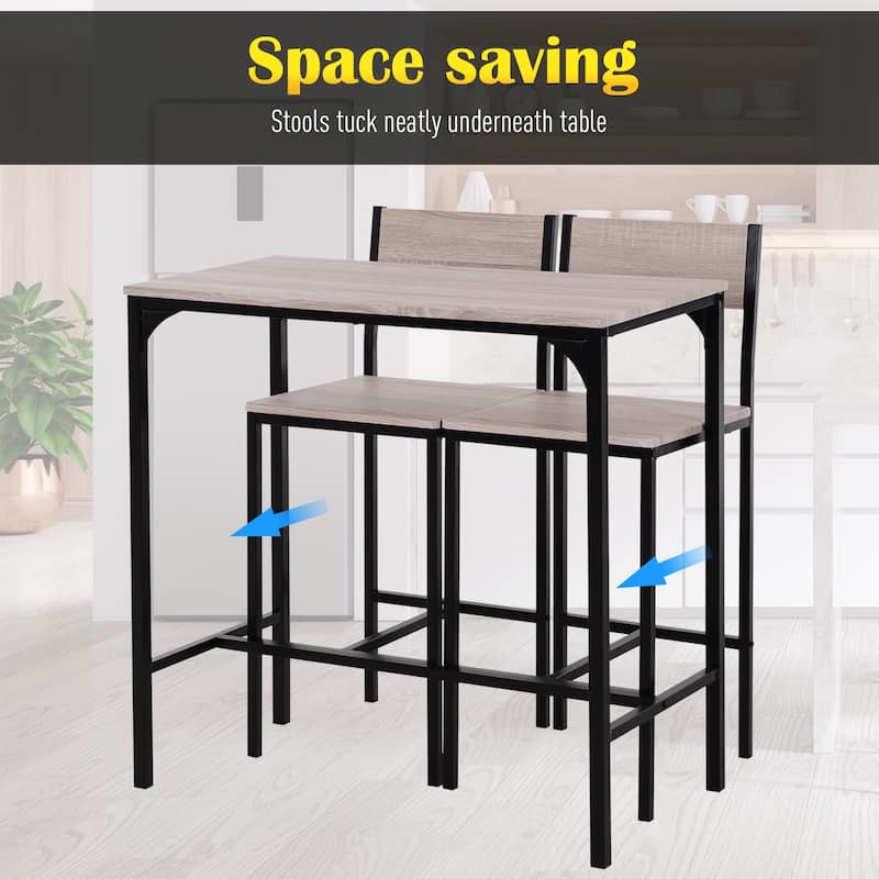 Carbon Loft Padrad Industrial Counter Height 3-piece Dining Set