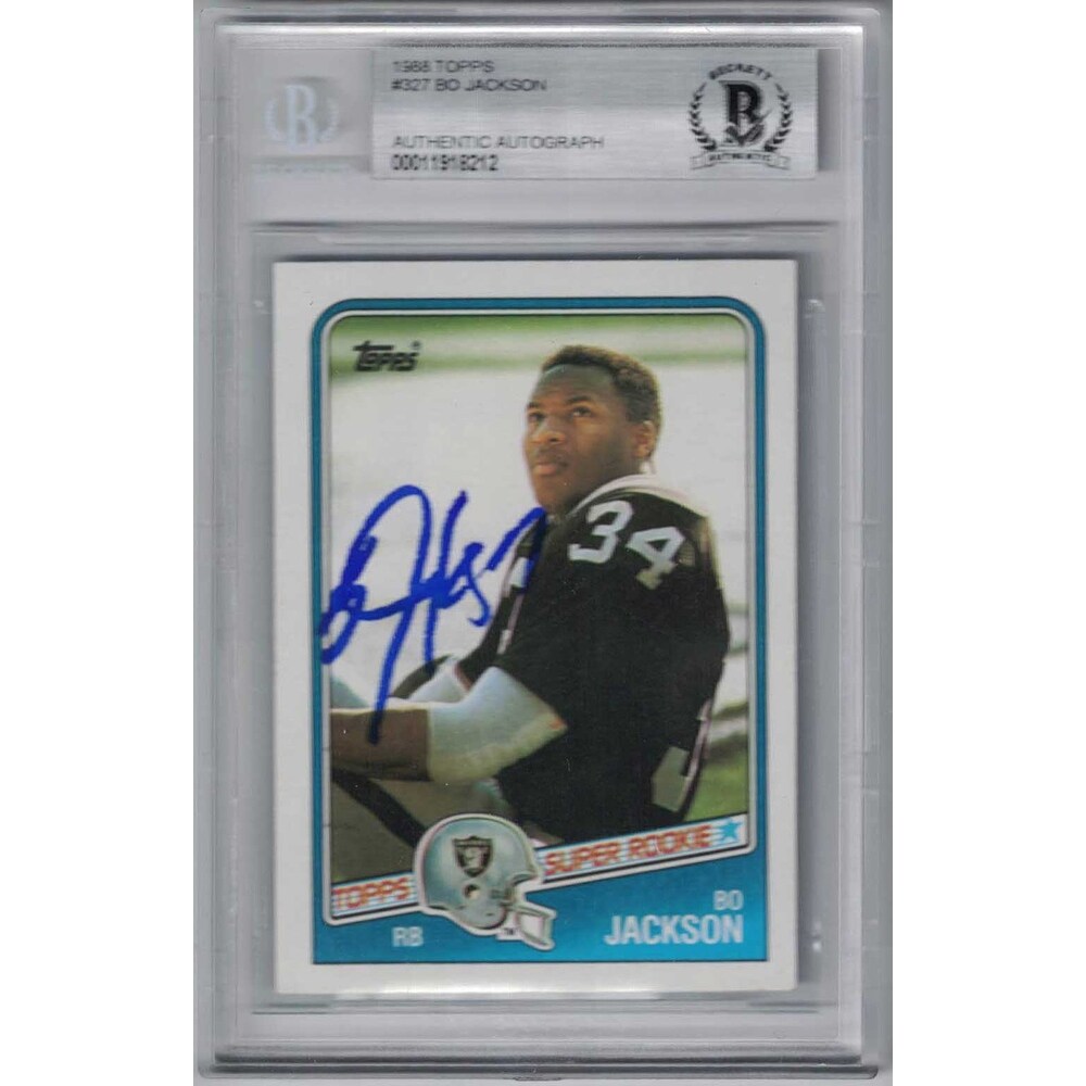 Bo Jackson Oakland Raiders 1988 Topps Super Rookie Card Bas Slab Black 5 X 8 Overstock 31770928