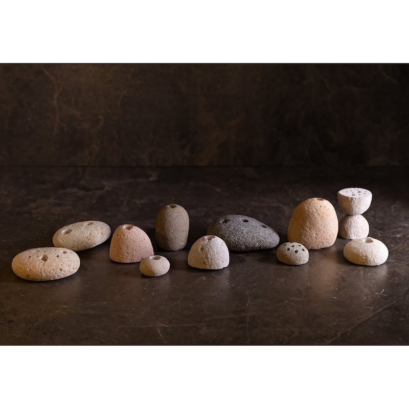 Candleholder Rock 1 Hole Natural 4.75"x4.25"x2" - Natural - Natural