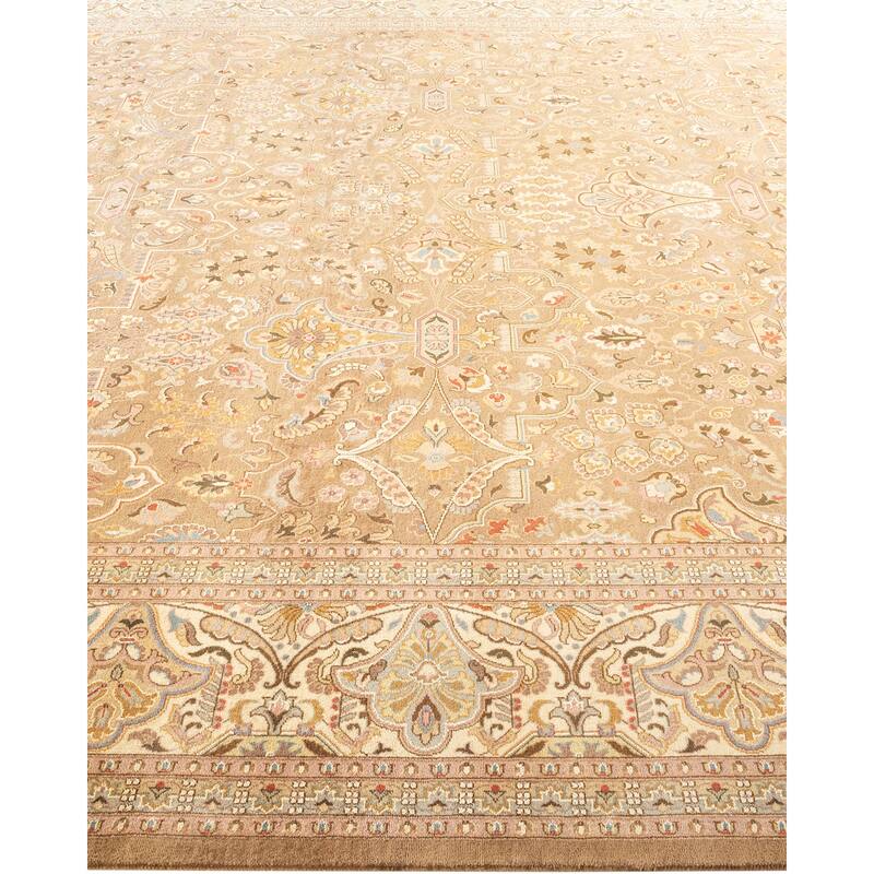 Overton Hand Knotted Wool Vintage Inspired Traditional Mogul Beige Area Rug - 8 x 10