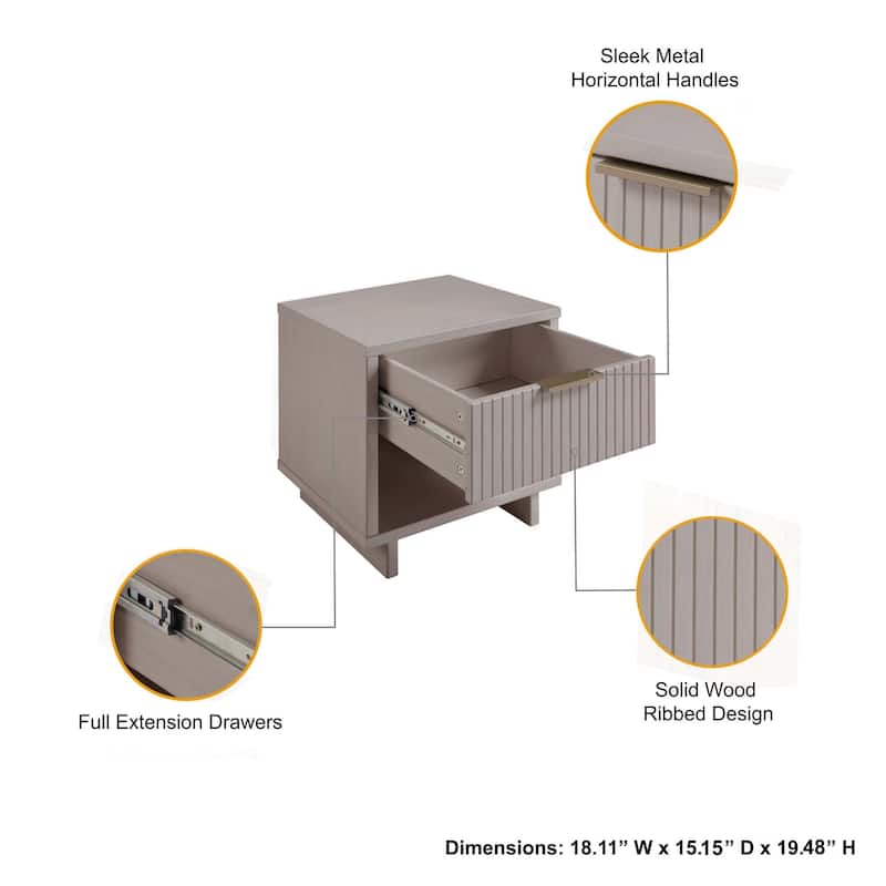 Manhattan Comfort Granville 18" Nightstand (1-Drawer)