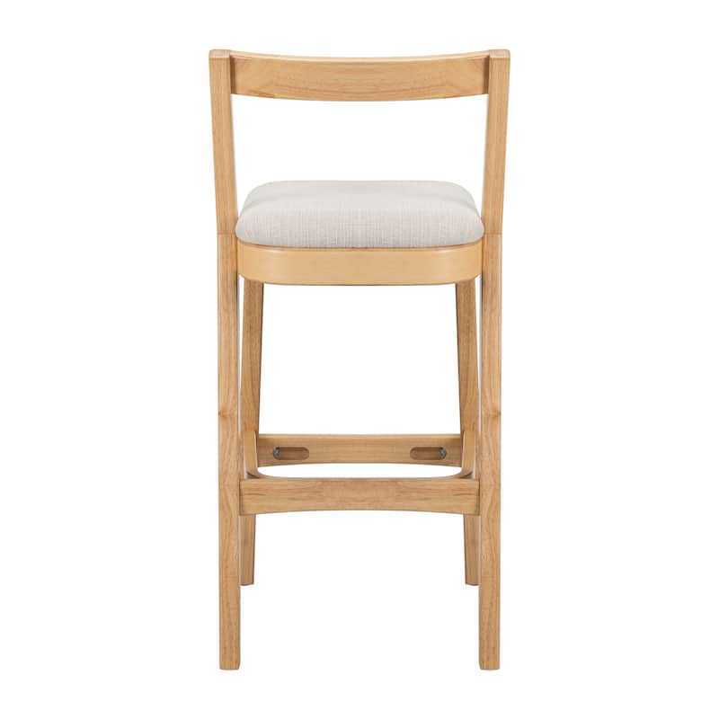 Christopher Knight Home - Maelis Rubberwood Barstools with Upholstered Cushion (Set of 2)