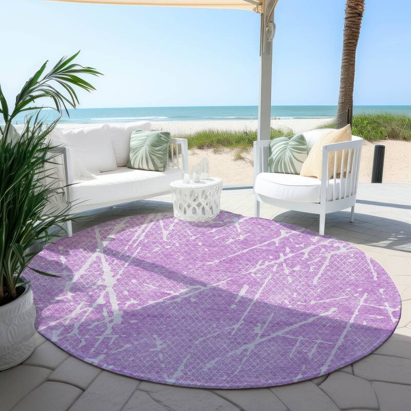Machine Washable Indoor/ Outdoor Chantille Contemporary Crackle Rug