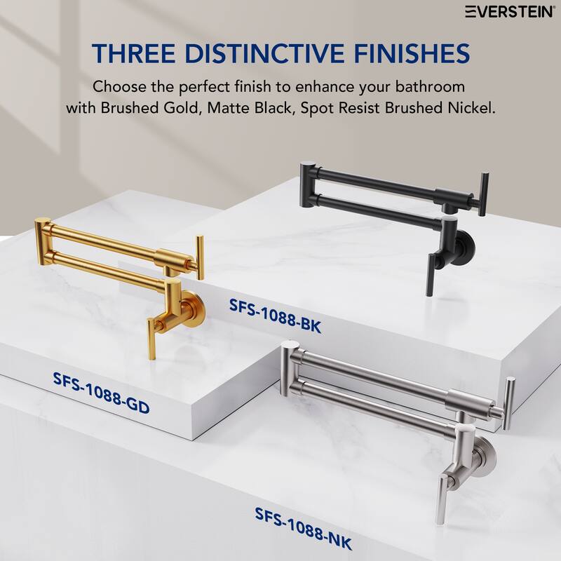 Contemporary Wall Mount Pot Filler Kitchen Faucet