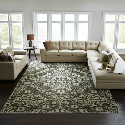 HomeRoots Floral Traditional Rectangle Area Rug