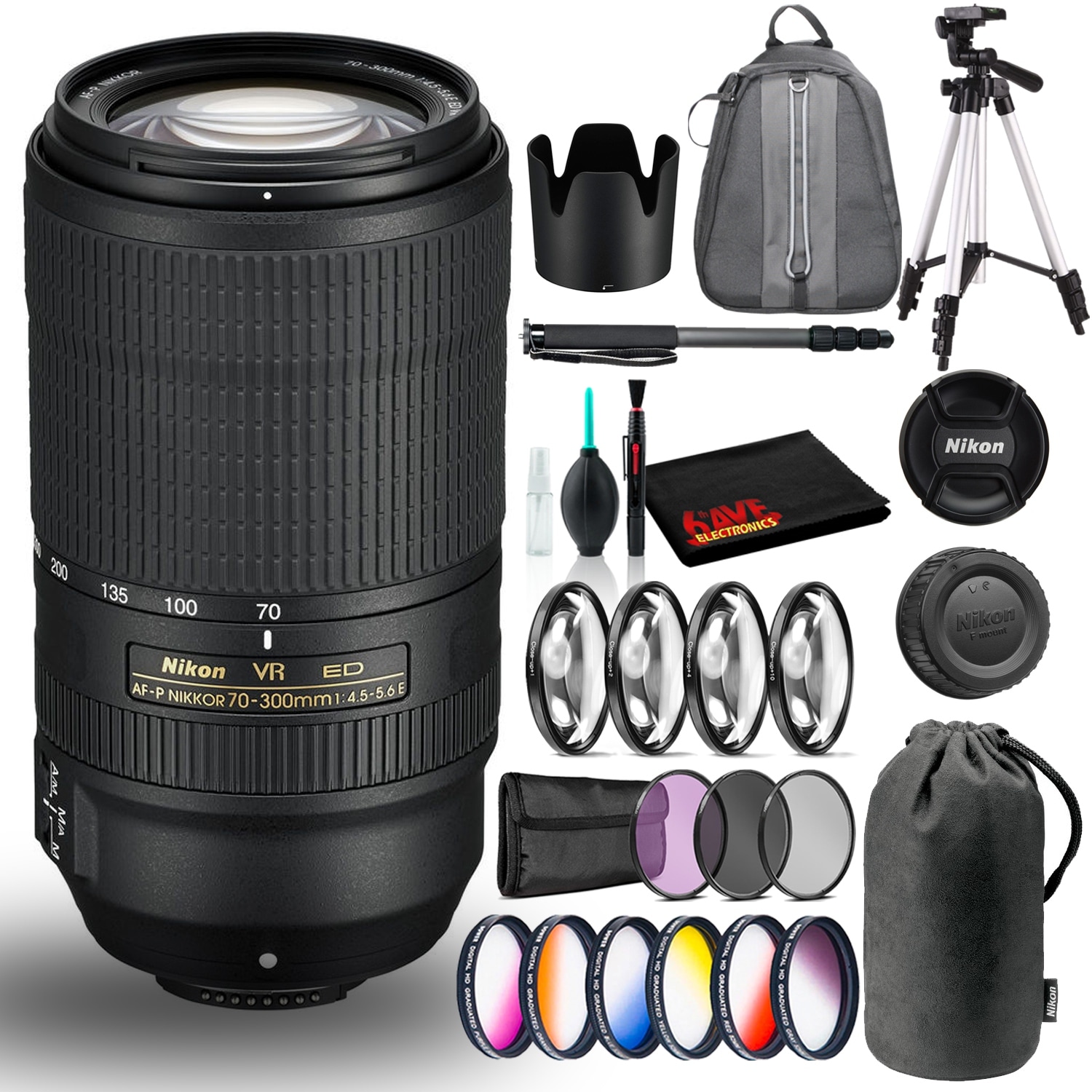 Shop Nikon Af P Nikkor 70 300mm F 4 5 5 6e Ed Vr Lens Intl Model Includes Bacpack Black N A Overstock
