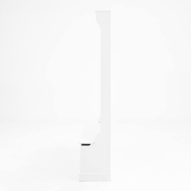 Entryway Bench with Coat Rack & Shoe Storage, 5-Hook Hall Tree for Entry Organizing