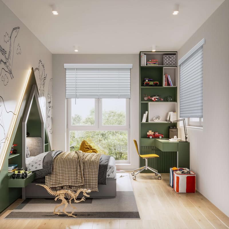 Linen Avenue Cordless Faux Wood Blind, Partial Inside Mount (Arrives ½ Inch Narrower)