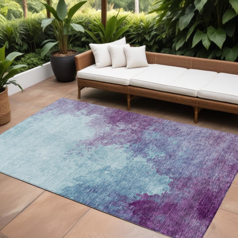 HomeRoots Abstract Transitional Rectangle Outdoor Rug