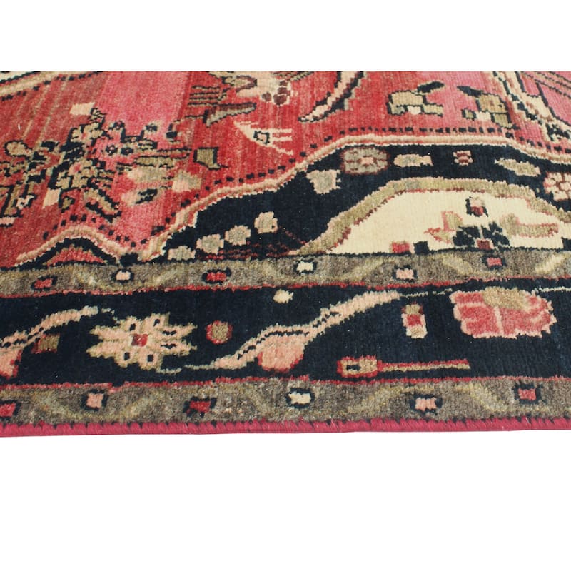 Fine Vintage Distressed Jensen Rust/Navy Runner - 3'4" x 9'4"