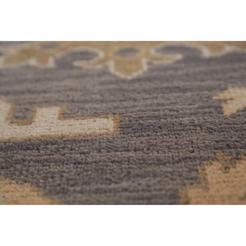 Gray Oushak Indian Large Rug Hand-Knotted Wool Carpet - 10'0"x 13'10"