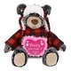 preview thumbnail 1 of 3, DolliBu Happy Mothers Day Super Soft Plush Red Plaid Outfit Black Bear - 9 inches