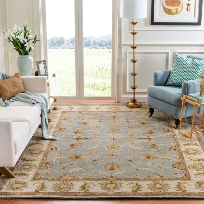 SAFAVIEH Handmade Heritage Turtoise Traditional Oriental Wool Rug - 8'3" x 11' - Light Blue/Beige