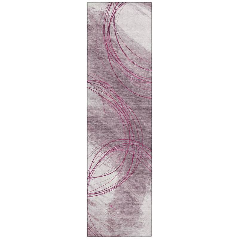 Machine Washable Indoor/ Outdoor Abstract Modern Chantille Rug