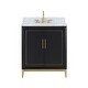 preview thumbnail 3 of 8, Gracie 30" Bathroom Vanity, Black/Satin Brass with Carrara Marble top