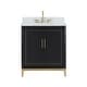 preview thumbnail 10 of 8, Gracie 30" Bathroom Vanity, Black/Satin Brass with Carrara Marble top Brass Finish - Black