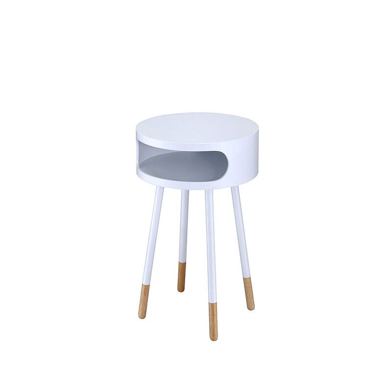 Round End Table - 26 H x 16 W x 16 L Inches - White