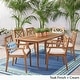preview thumbnail 13 of 15, Llano Outdoor 7-piece Acacia Dining Set by Christopher Knight Home