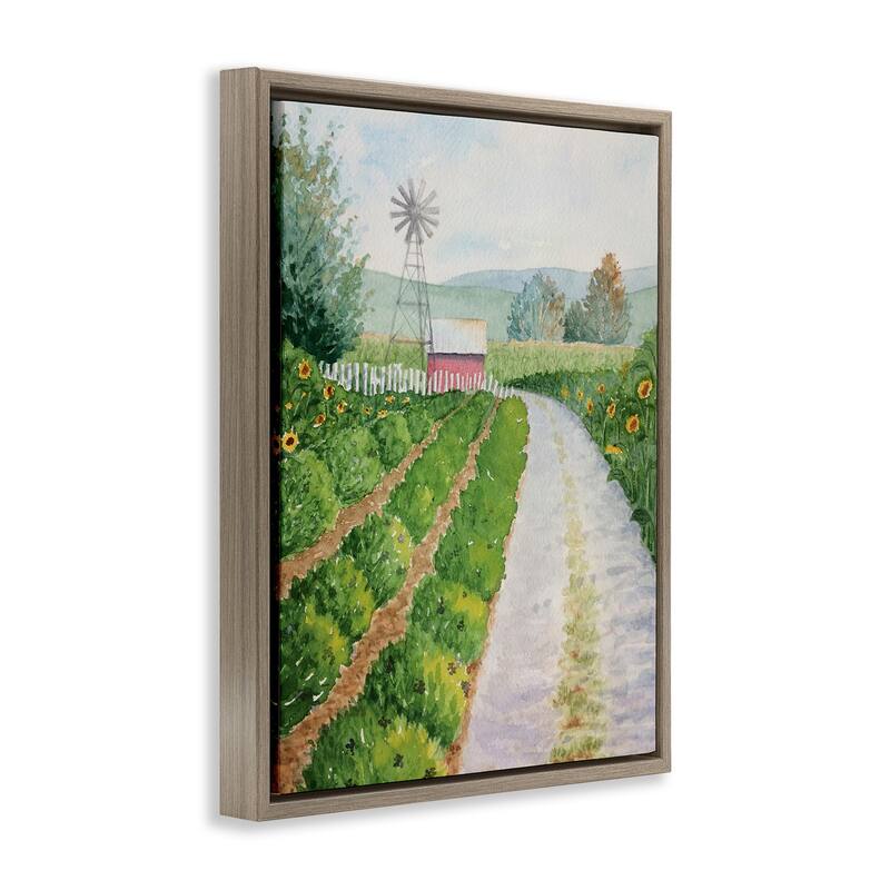 Stupell Tranquil Farm Path Framed Floater Canvas Wall Art Design By Stephanie Fielden