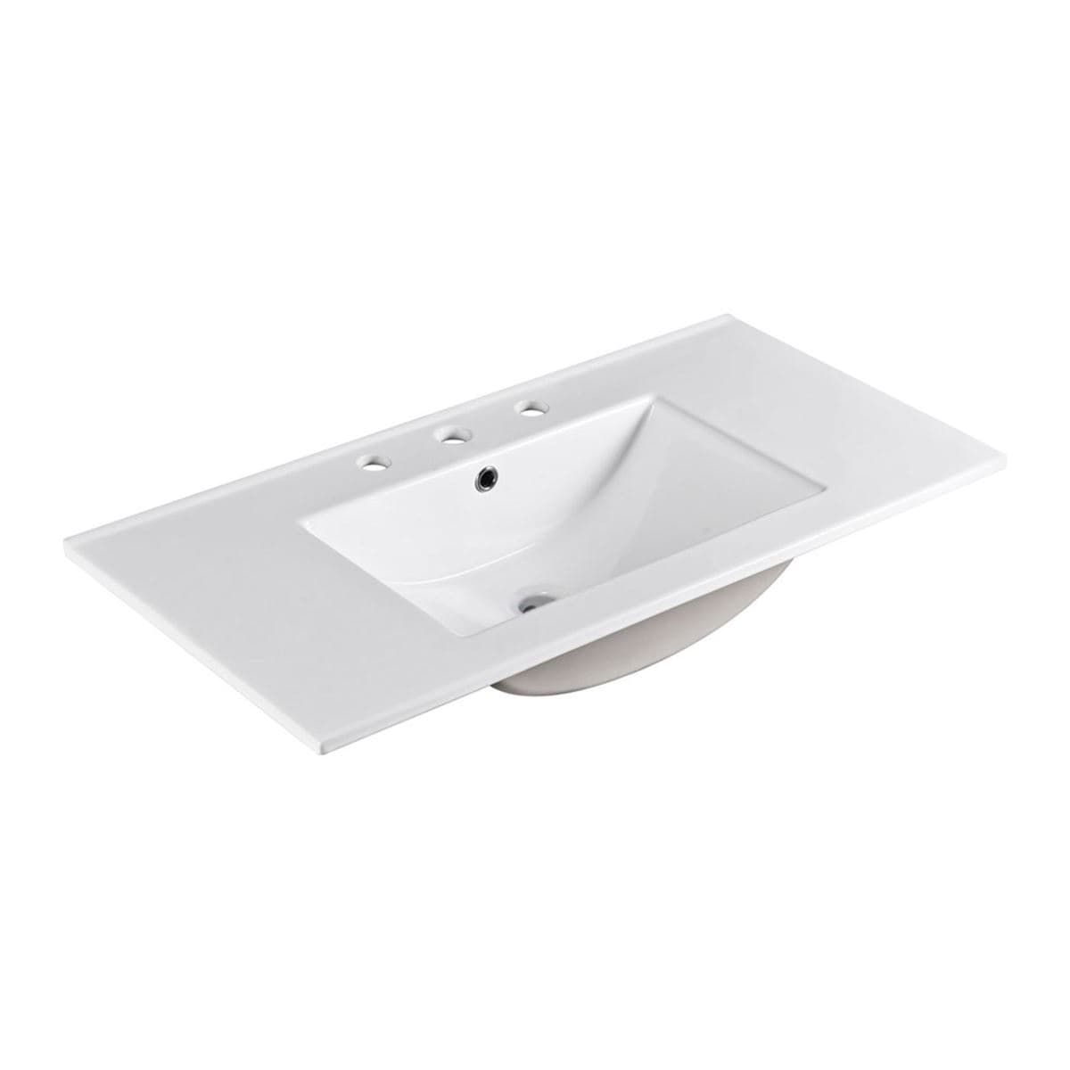 36 in. Single sink Ceramic top-3 holes