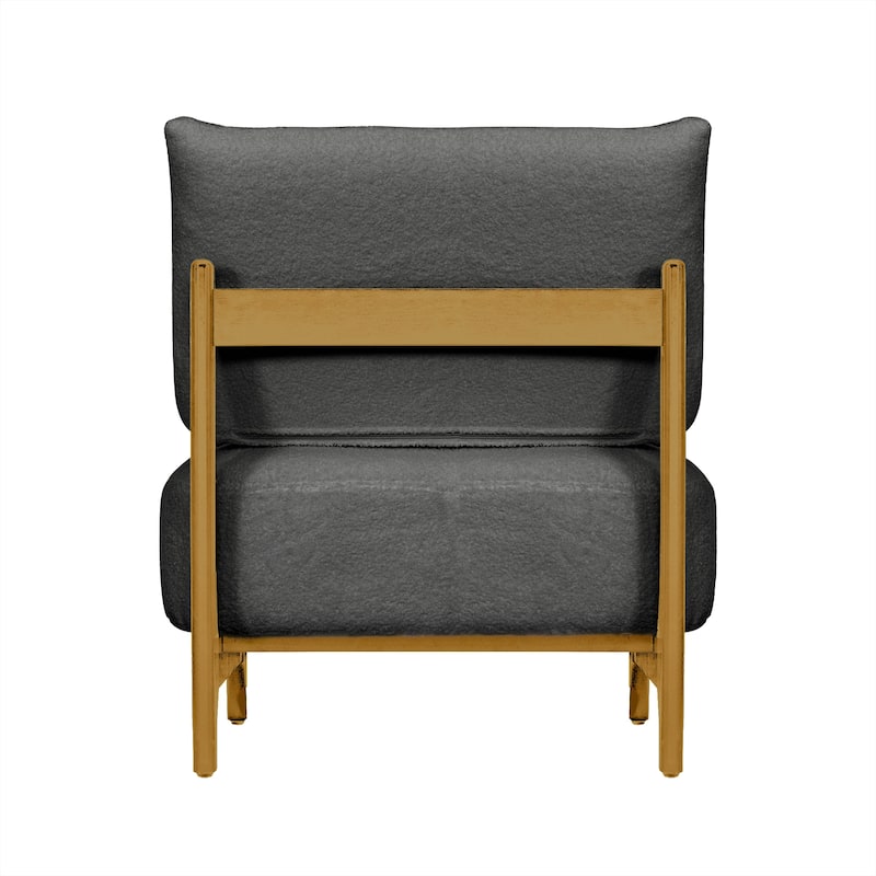 Single sofa chair Living Room Bedroom Lamb fleece Single Chair Retro Solid Wood Lazy Sofa Casual Chair