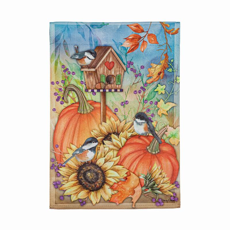 Autumn Greetings Garden Suede Flag