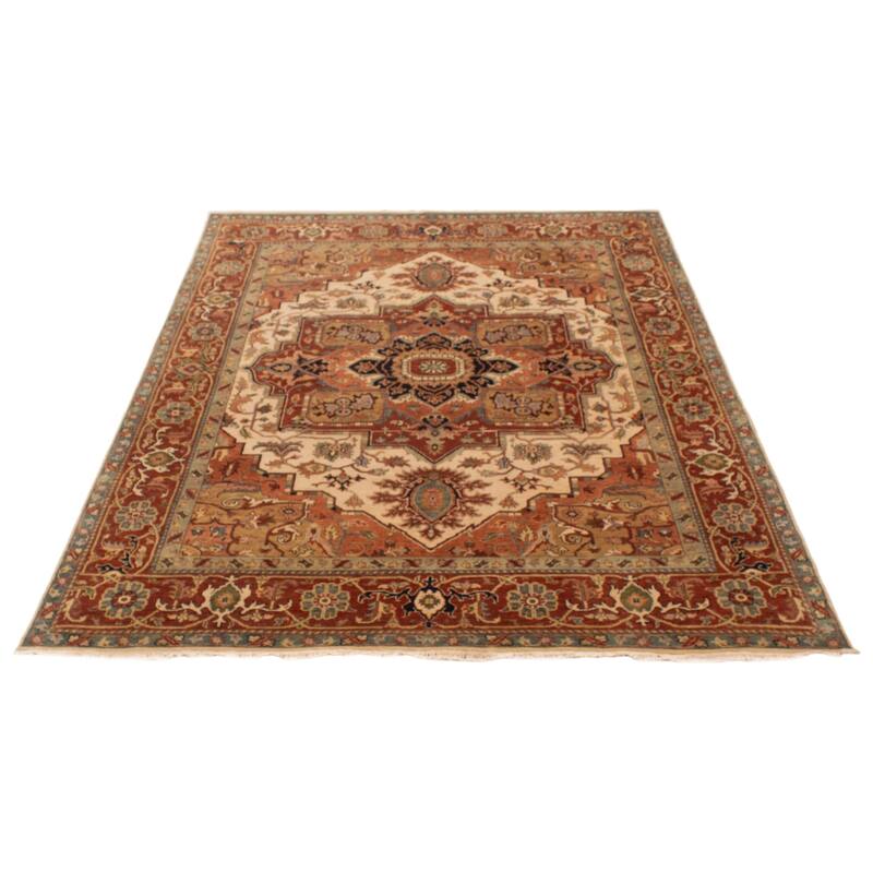 ECARPETGALLERY Hand-knotted Jules Sultane Ivory Wool Rug - 7'8 x 9'9