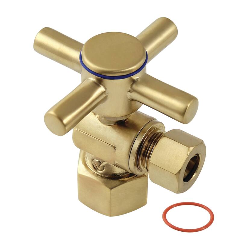 Kingston Brass Concord 1/2" FIP x 3/8" O.D. Comp Quarter-Turn Angle Stop Valve - Brushed Brass