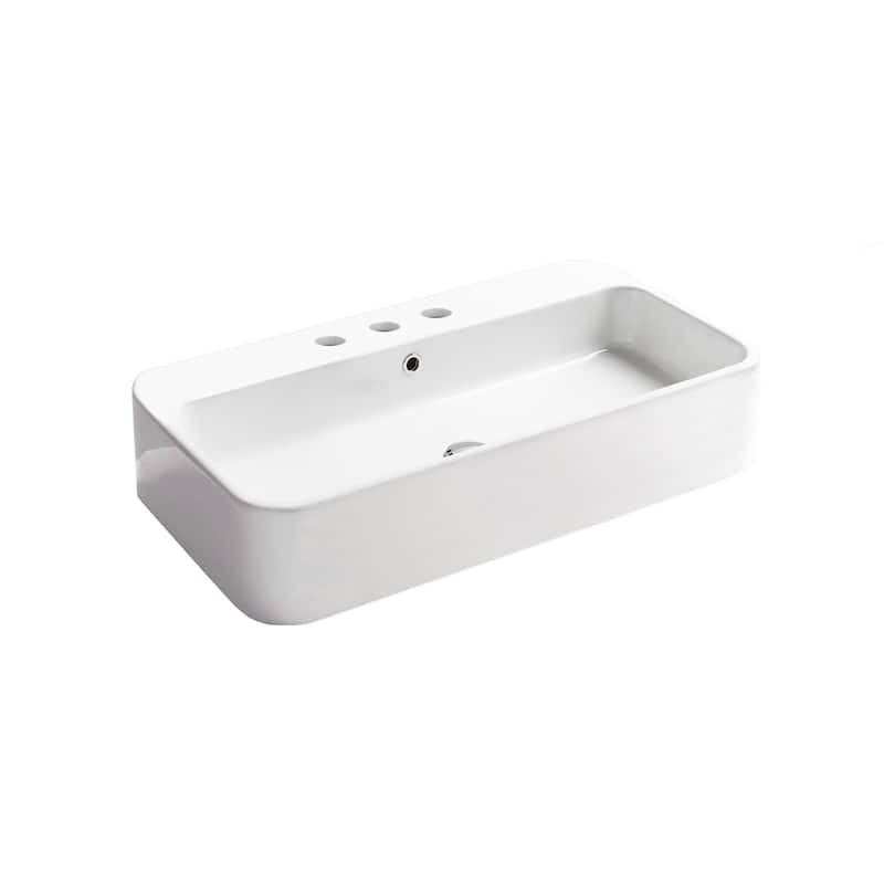 WS Bath Collections Cosa 31-1/2" Rectangular Ceramic Vessel or Wall