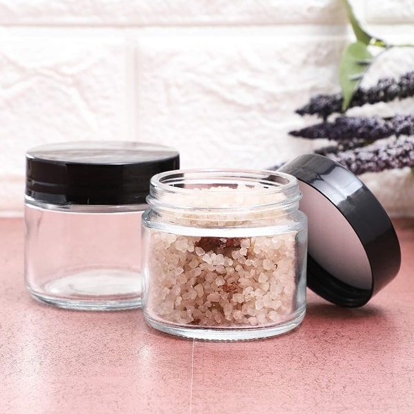 2 Oz Clear Glass Jars With Lids 24 Pack For Cosmetic Powders And Ointments Overstock 31684579