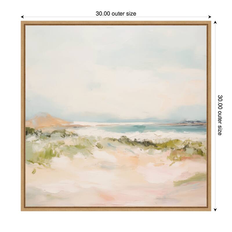 Kate and Laurel Tranquil Landscape III Square by Amy Lighthall Framed Canvas Wall Art Print