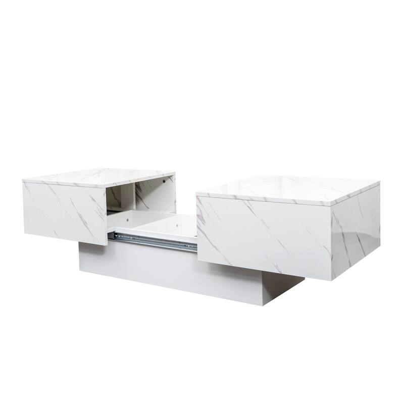 GDF Studio - Belle Modern Coffee Table with Sliding Tabletop and Hidden Storage Compartment