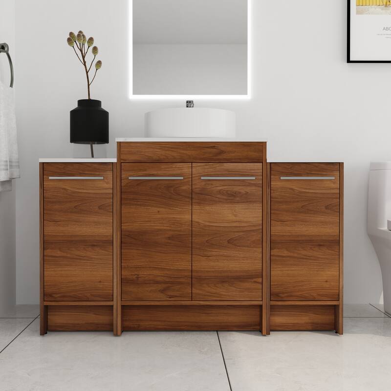 ARTCHIRLY 24/36/48/60 Inch Bathroom Vanity with Sink, Freestanding Bathroom Vanity with Soft Close Door and Shelf