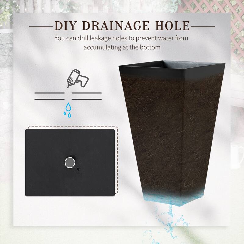 Tall Planters with Drainage Hole Outdoor Flower Pots, Indoor Planters Set of 3