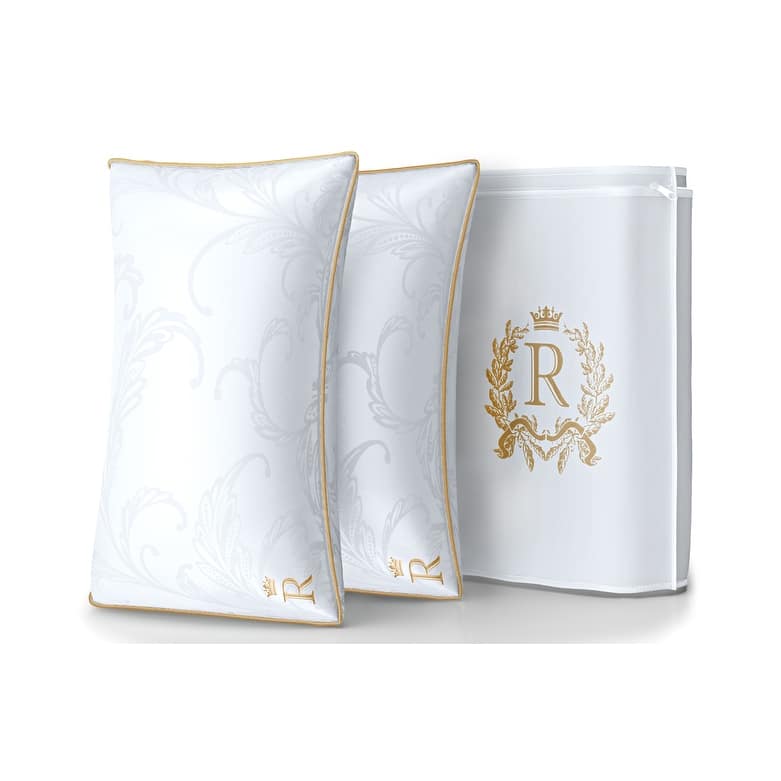 ROYAL THERAPY Professional Hotel Pillows (2-Pack) - A Set of Premium Plush Gel Microfiber Hypoallergenic Bed Pillows - Queen